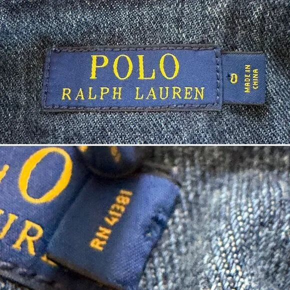 Polo Ralph Lauren Denim Crest Blazer Double Breasted Gold Button XS - Picture 7 of 12